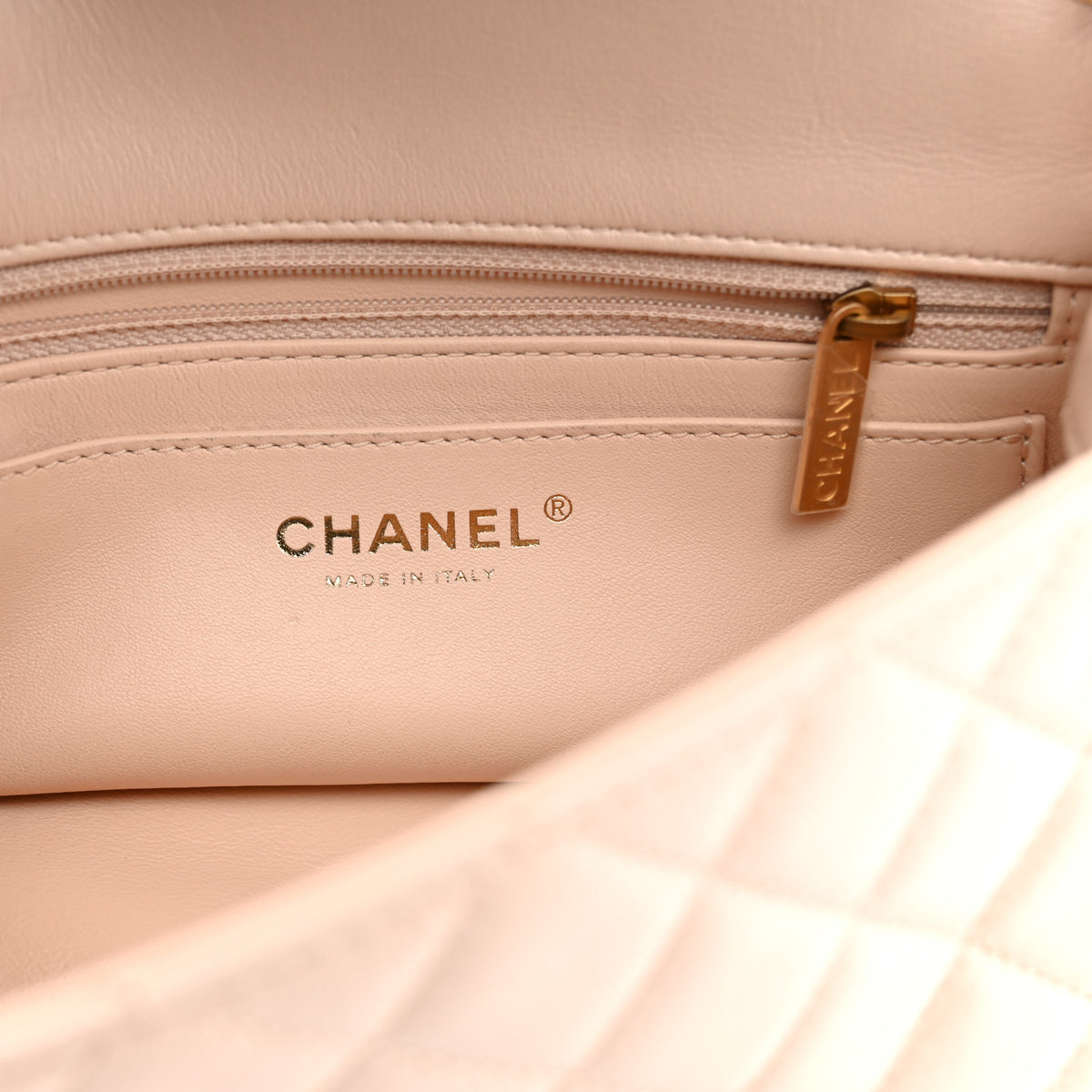 Chanel Lambskin Quilted Mini Rectangular Pearl Crush Flap Light Beige 6 of 12