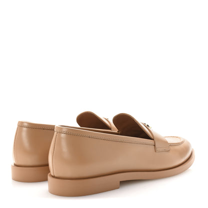 Chanel Shiny Calfskin CC Moccasin Loafers 36 Brown 5 of 10