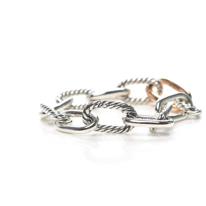 David Yurman Sterling Silver 18K Rose Gold 11mm Madison Chain Bracelet 5 of 6