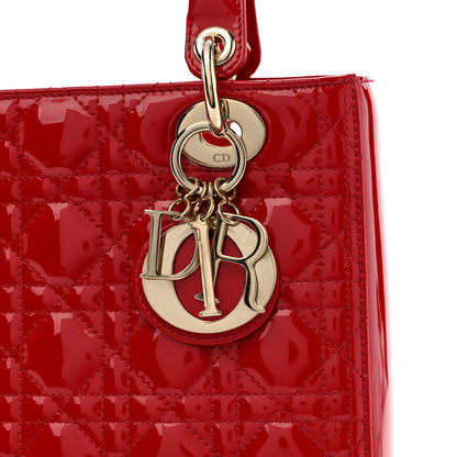 Christian Dior Patent Cannage Medium Lady Dior Red 8 of 10