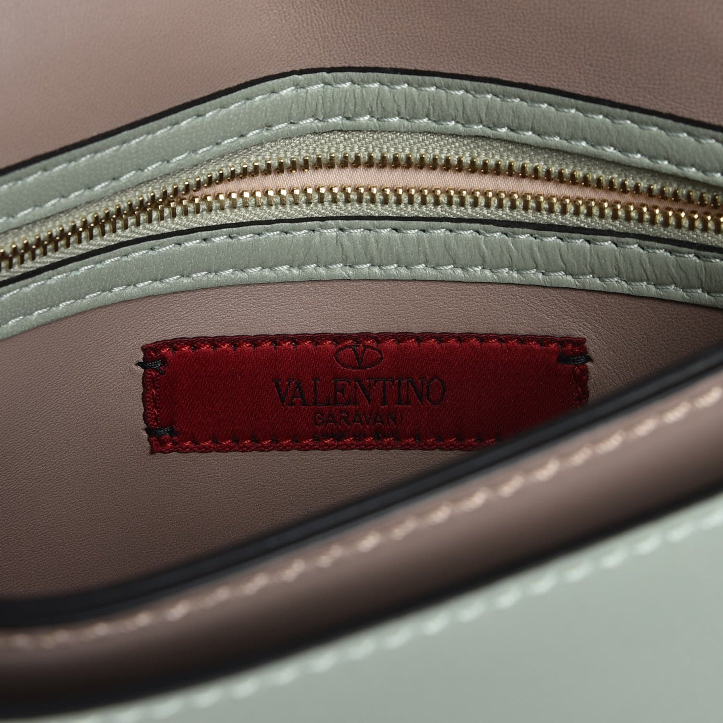 Nappa Rockstud Wristlet Clutch Green Tea Sorbet