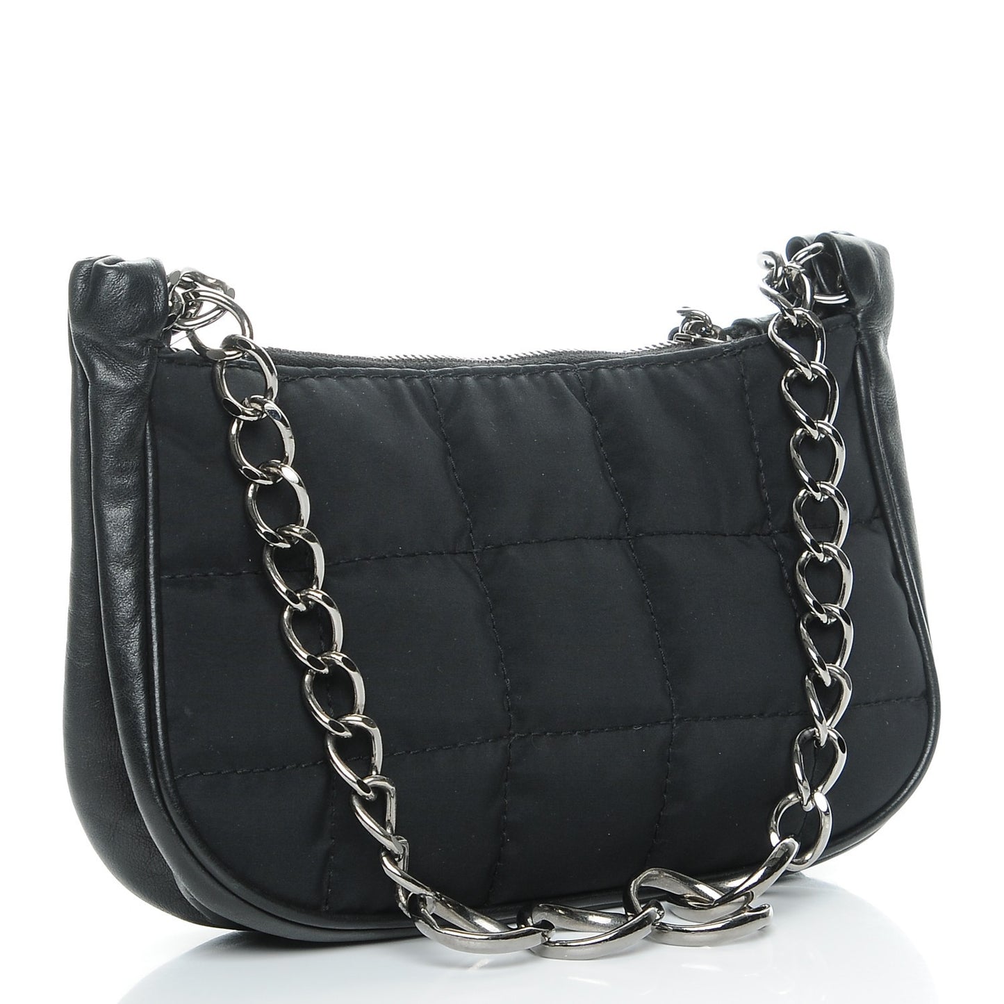 Nylon Quilted Pochette Black