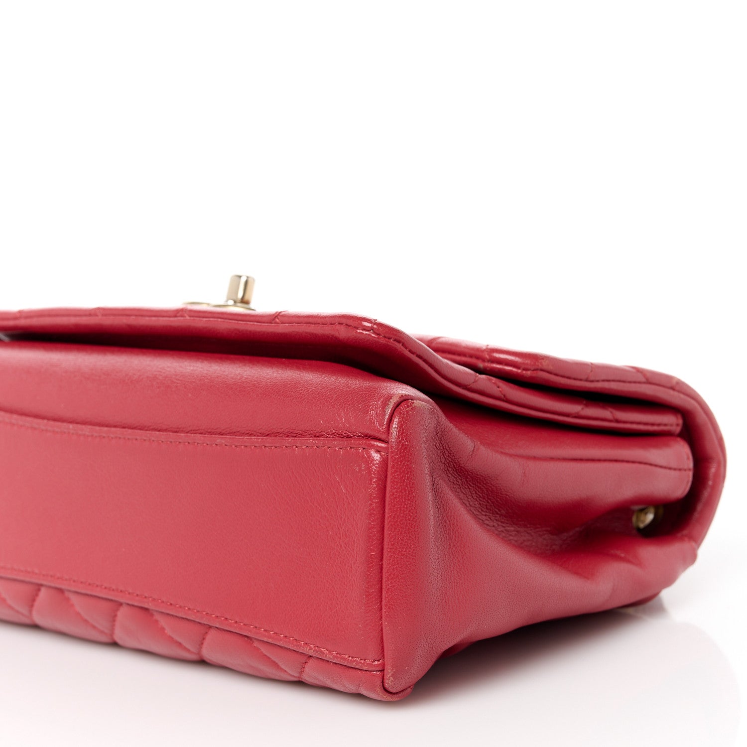 Chanel Lambskin Quilted Small Chain Link Flap Bag Red 11 of 13