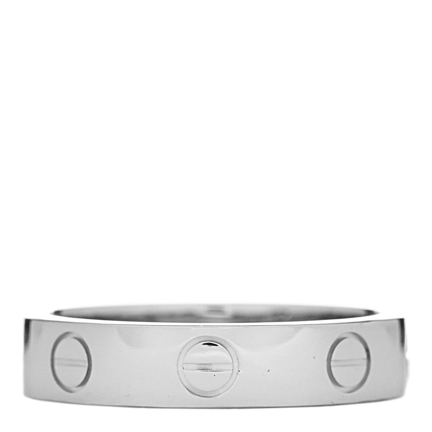 18K White Gold Diamond 4mm LOVE Wedding Band Ring 50 5.25