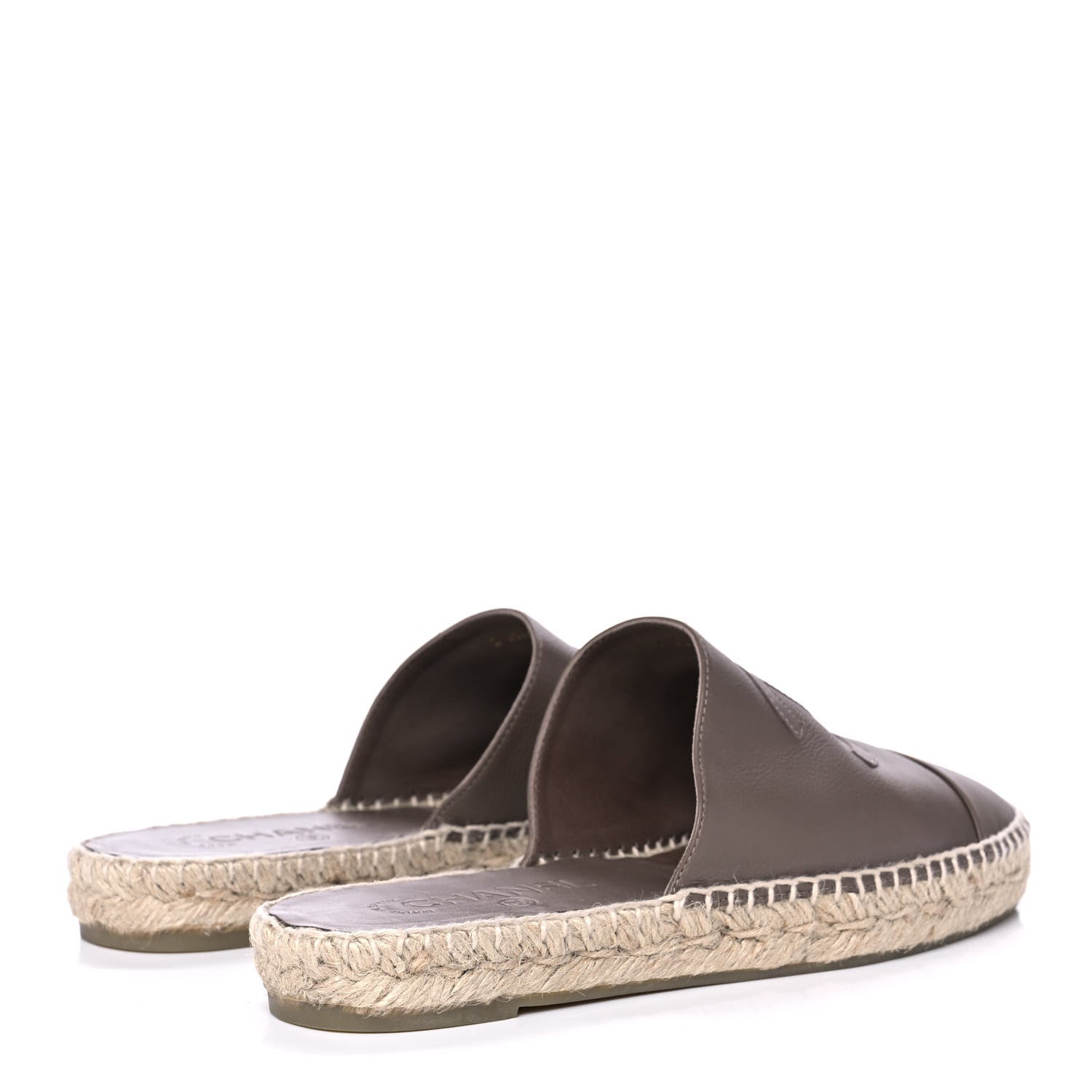 Chanel Calfskin CC Espadrille Mules 39 Dark Beige 4 of 11
