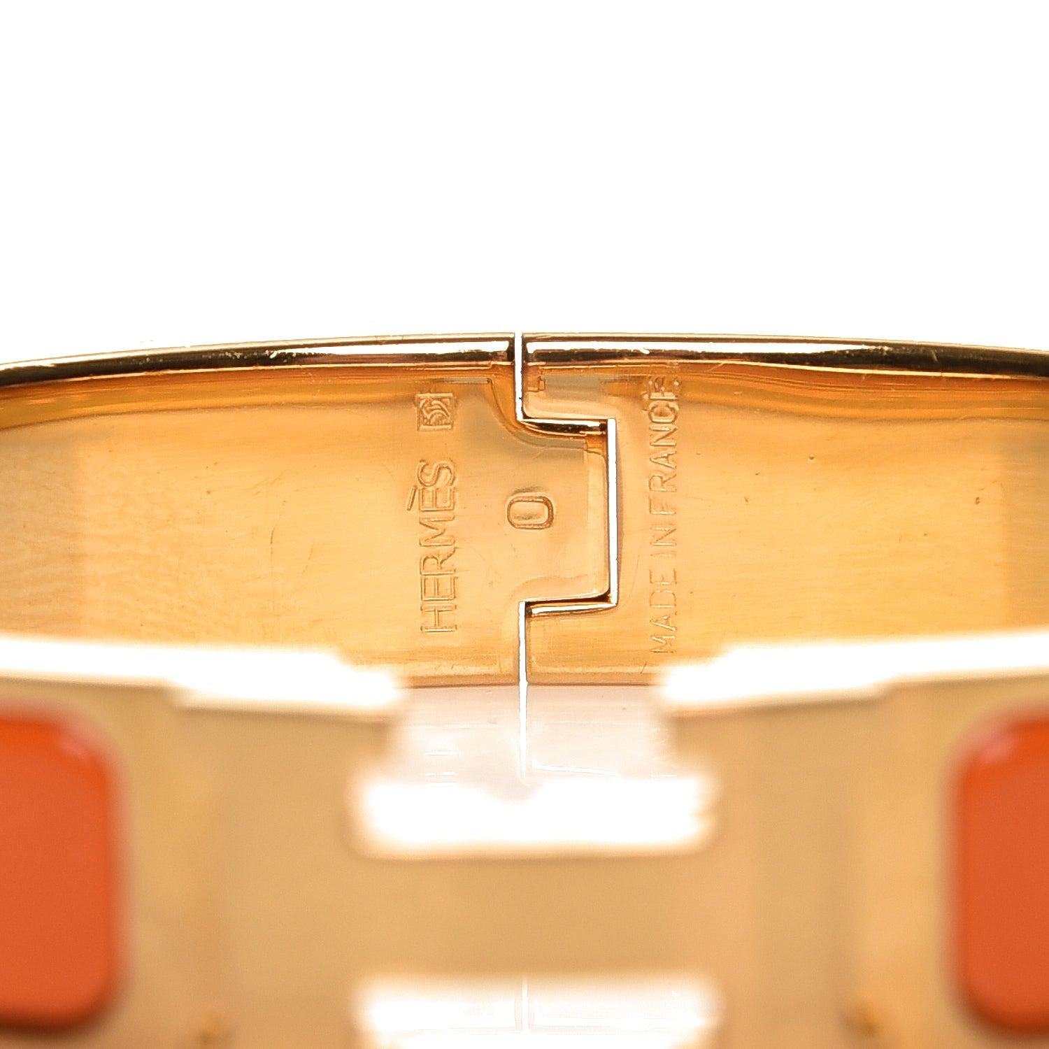 Hermes Enamel Narrow Clic Clac H Bracelet PM Orange 3 of 5