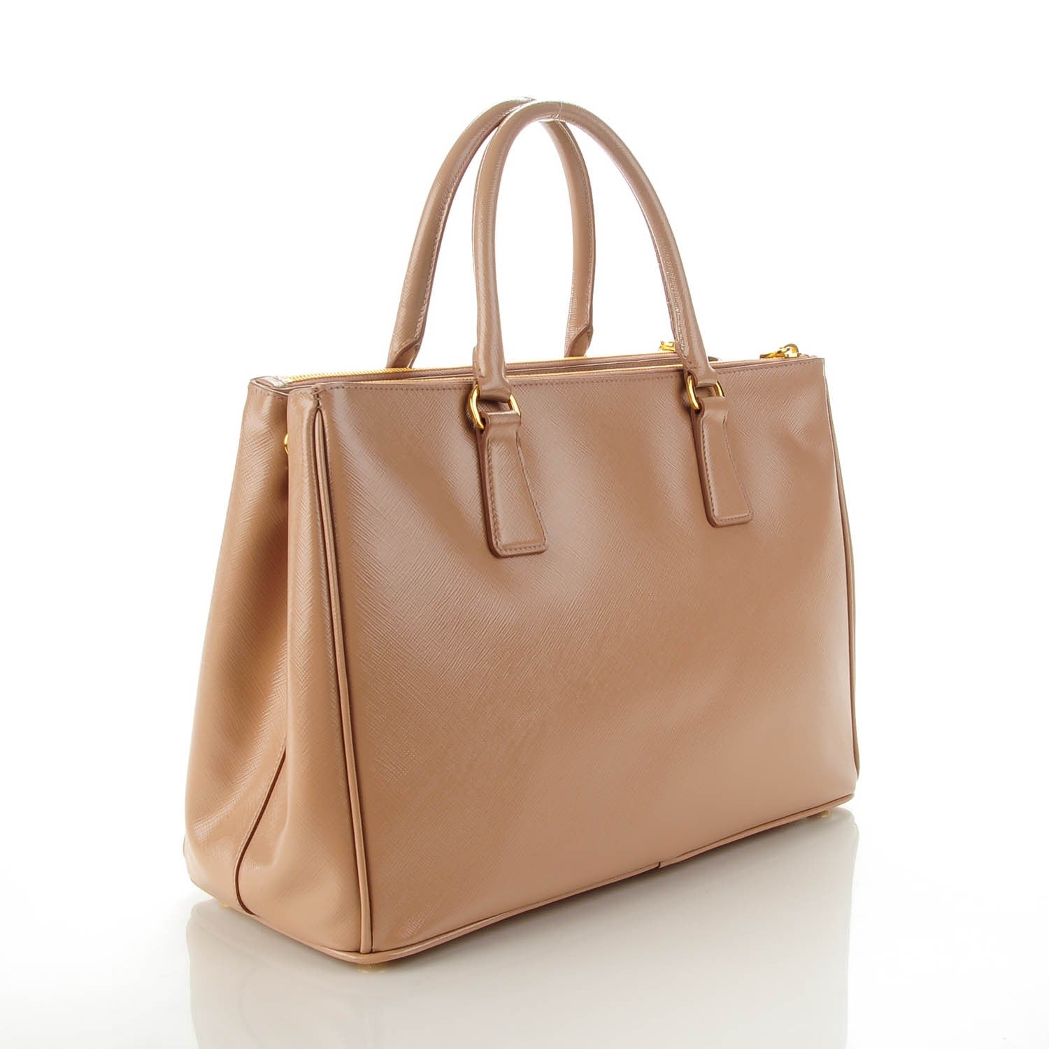 Prada Saffiano Vernice Medium Galleria Double Zip Tote Cammeo 3 of 9