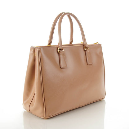 Prada Saffiano Vernice Medium Galleria Double Zip Tote Cammeo 3 of 9