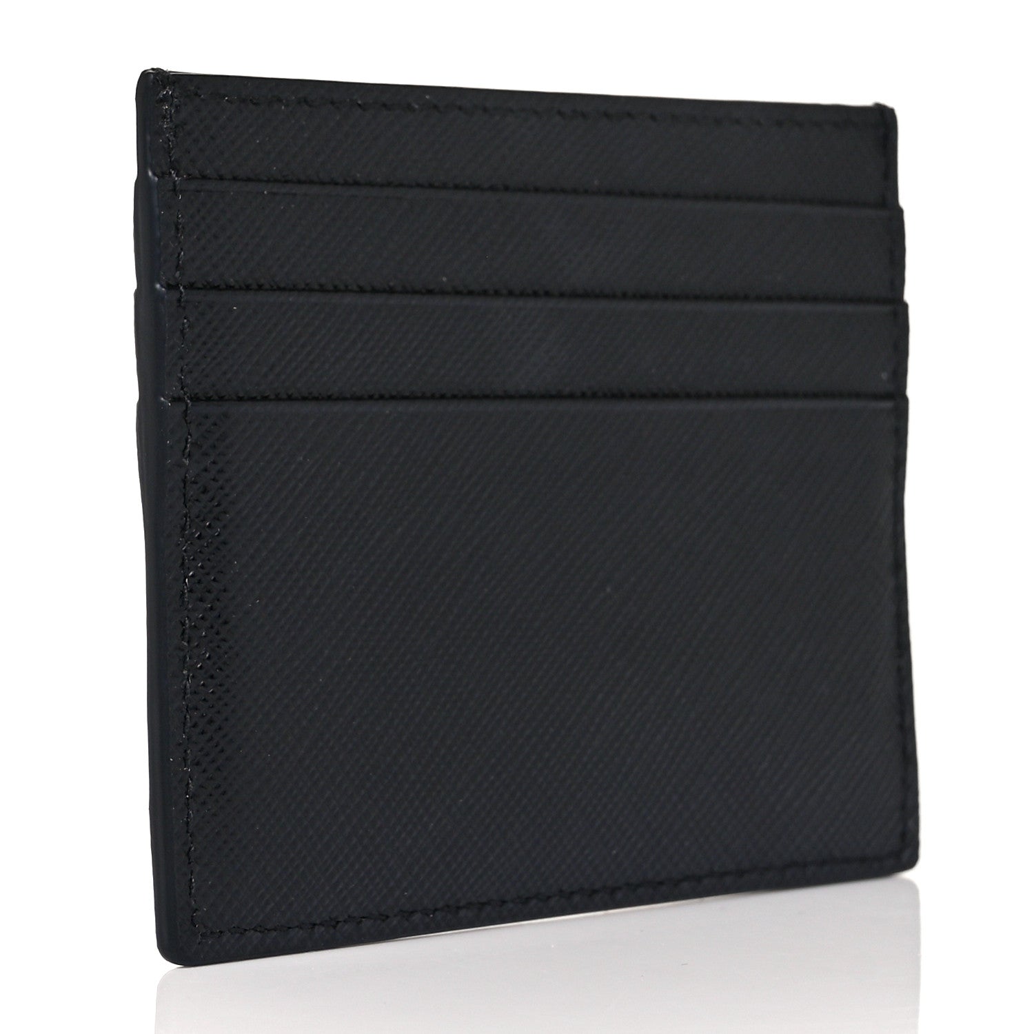 Prada Saffiano Triangle Card Case Black 3 of 9