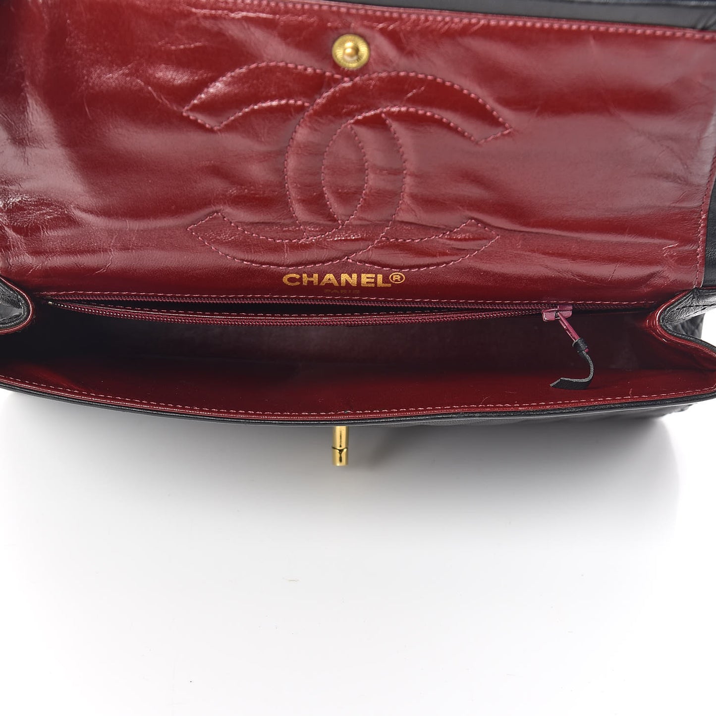 Lambskin Quilted Medium Double Flap Bag Black