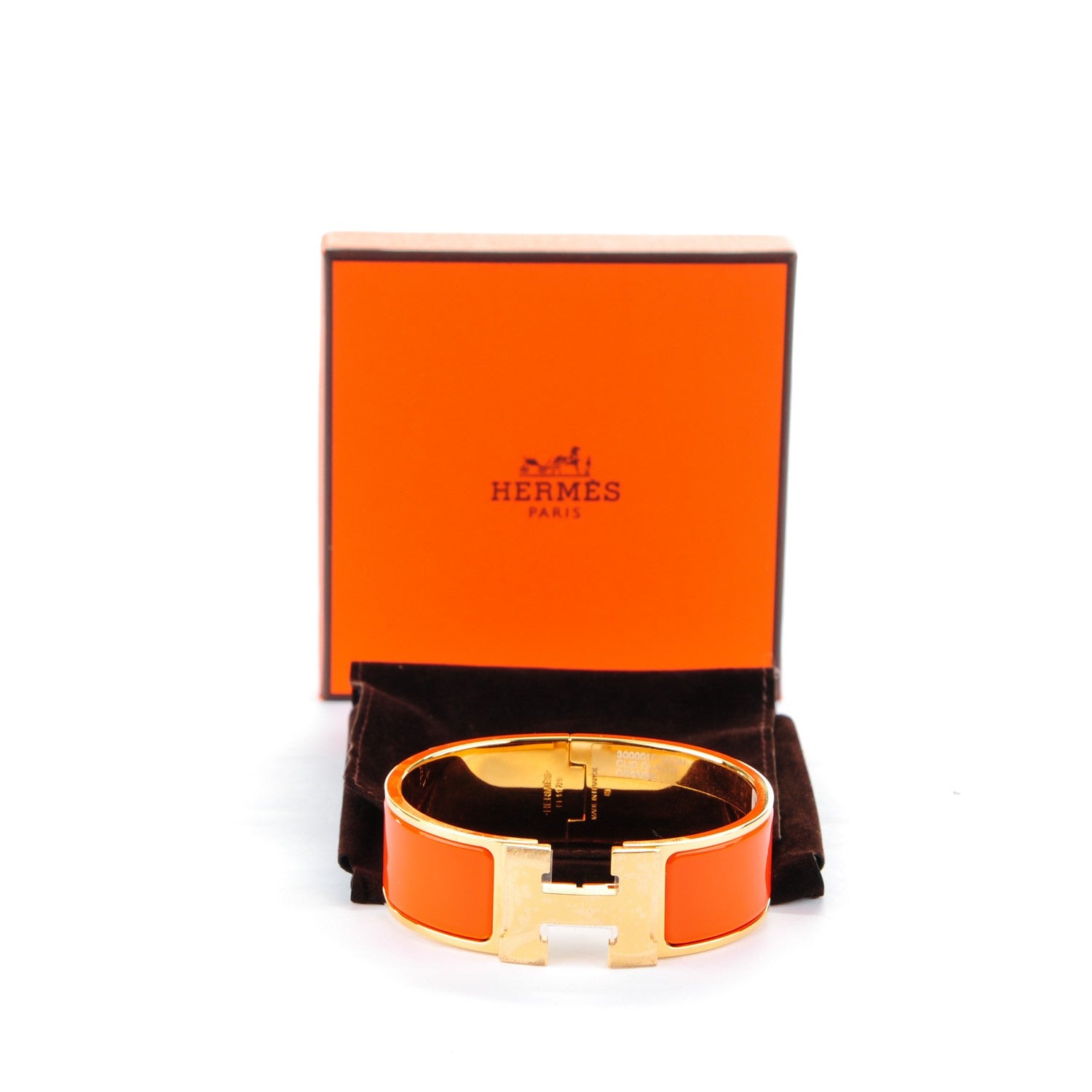 Hermes Enamel Wide Clic Clac H Bracelet GM Orange 5 of 5