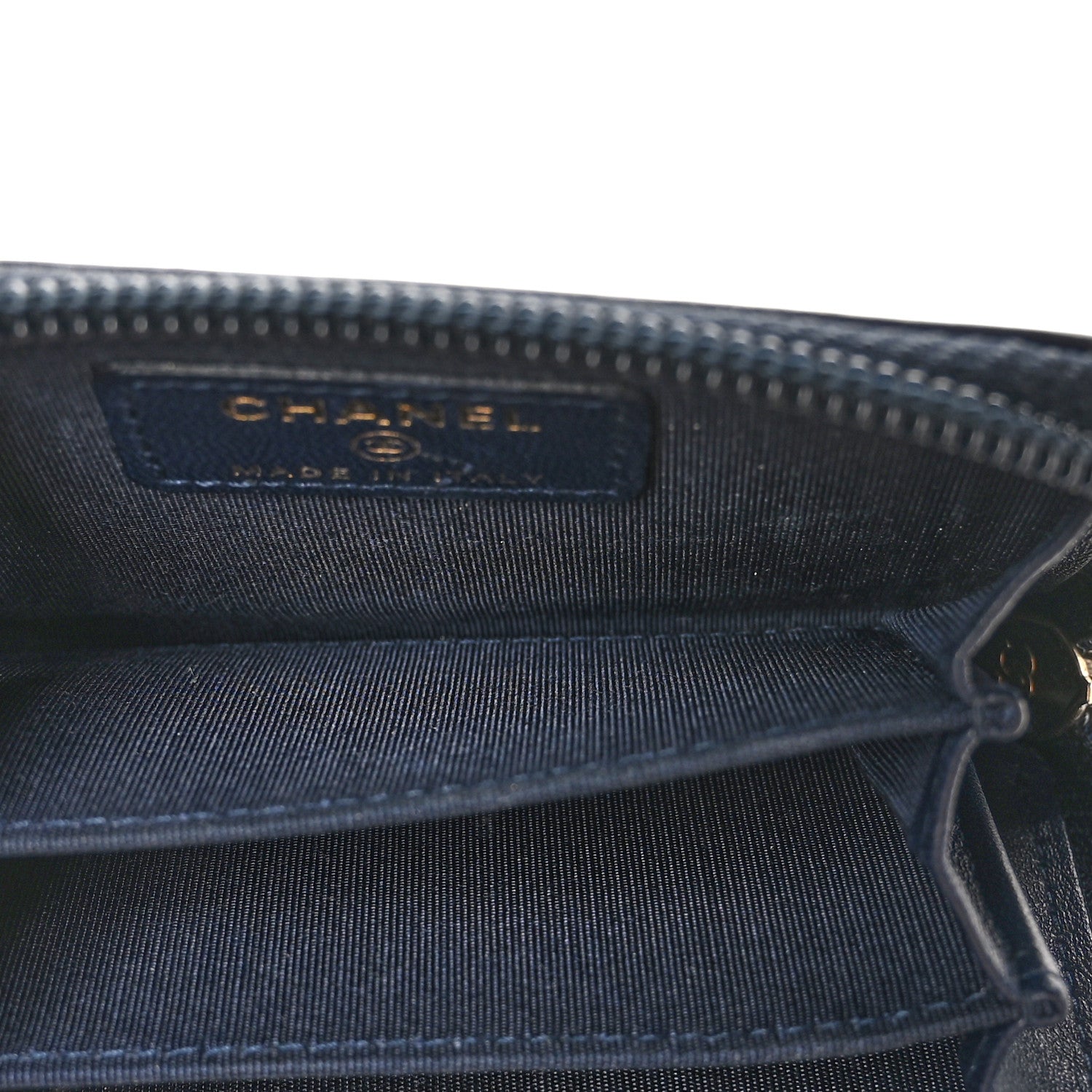 Chanel Lambskin Quilted Zip Around Boy Coin Purse Wallet Navy 6 of 9