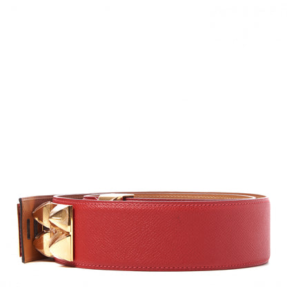 Hermes Epsom Collier De Chien CDC Belt 90 Rouge Casaque 2 of 6