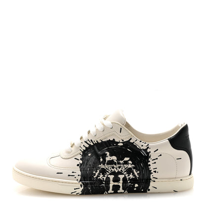 Hermes Swift Peinture Fraiche Womens Quicker Sneakers 39 White Black 1 of 9
