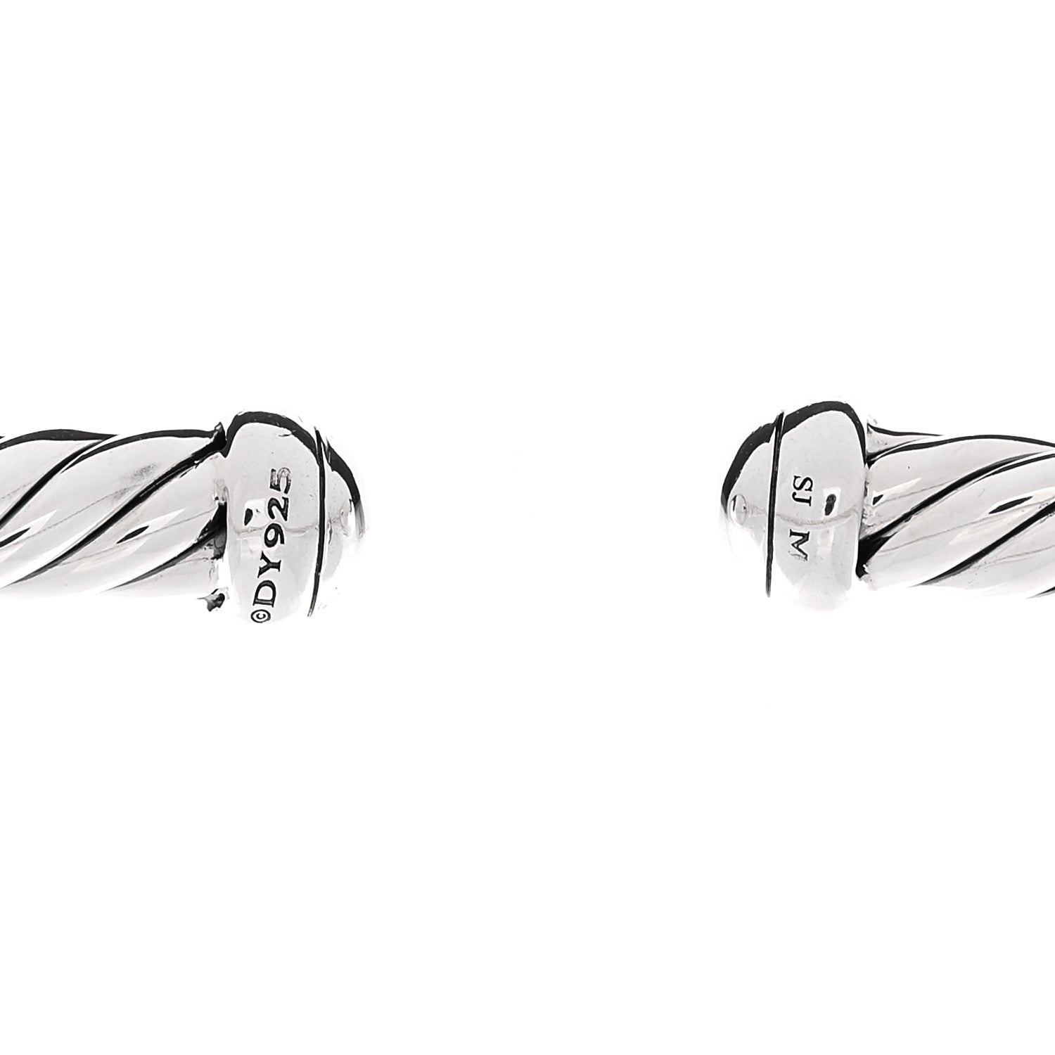 David Yurman Sterling Silver Diamond 4mm Cable Flex Single Station Bracelet 3 of 3