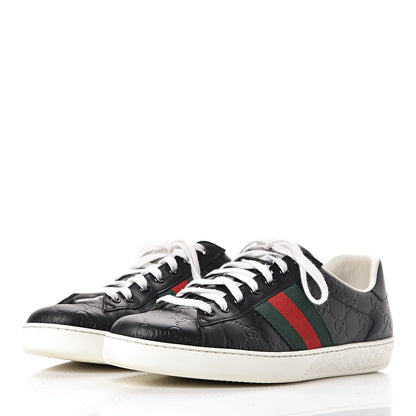Gucci Guccissima Signature Web Mens Ace Sneakers 9 Black 3 of 11