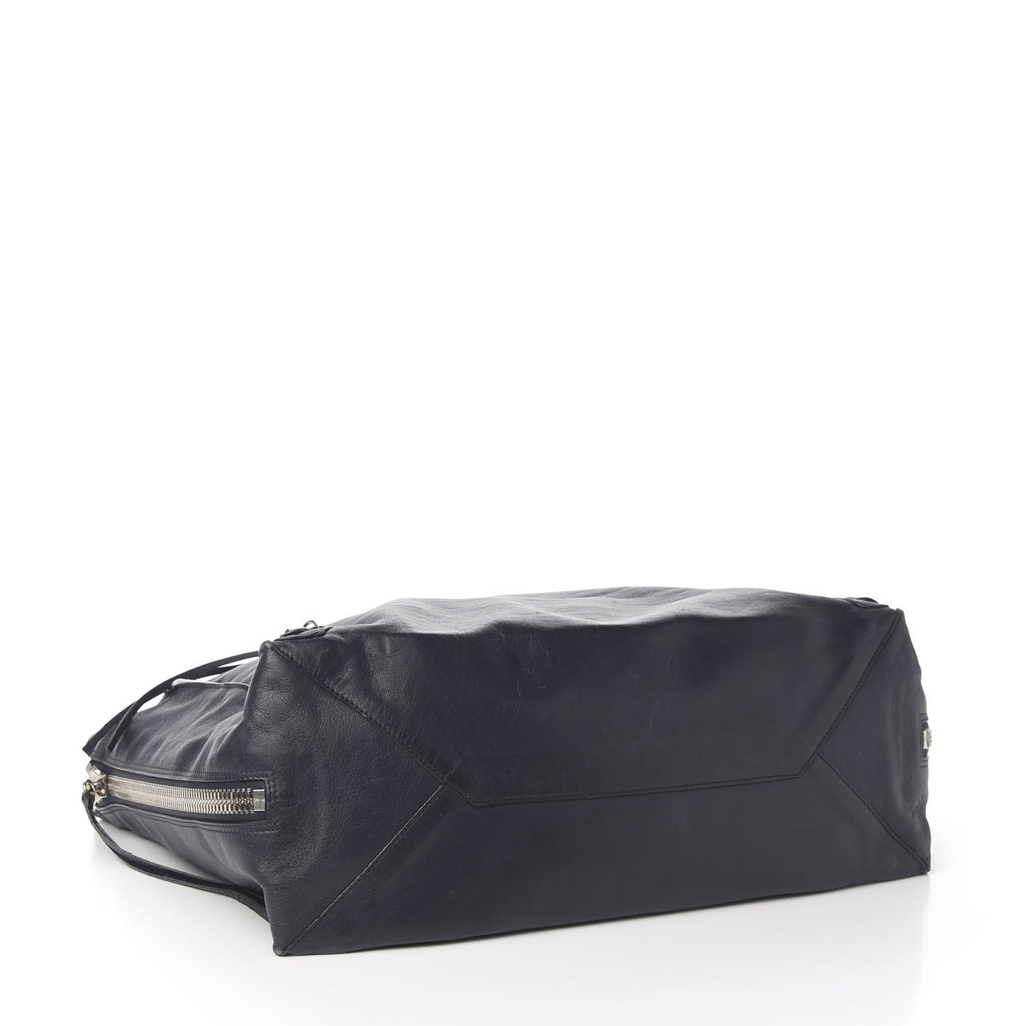 Veau Papier A4 Zip Around Tote Bleu Nuit