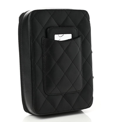 Chanel Calfskin Quilted Cambon Zip Around Cosmetic Pouch Black 5 of 10