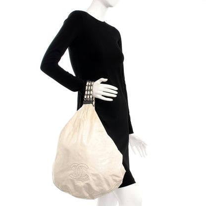 Chanel Lambskin Large Rock and Chain Hobo White 2 of 14