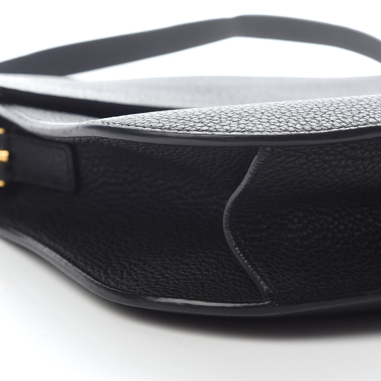 Calfskin Large T Clasp Tara Crossbody Bag Black