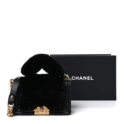 Chanel Orylag Rabbit Fur Calfskin Small Top Handle Boy Flap Black 11 of 11