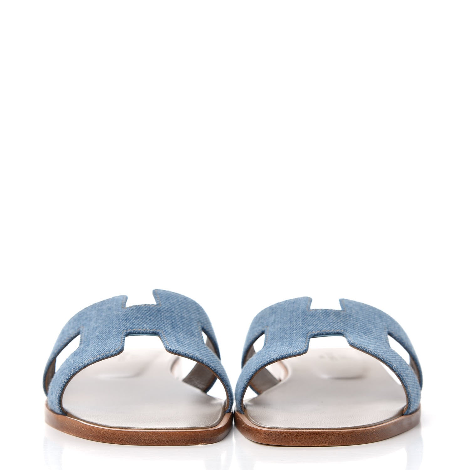 Hermes Denim Canvas Oran Sandals 36 Bleu Clair 2 of 9