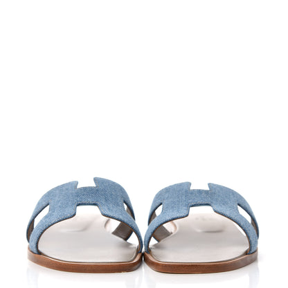 Hermes Denim Canvas Oran Sandals 36 Bleu Clair 2 of 9