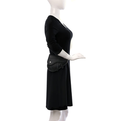 Christian Dior Grained Calfskin Saddle Pouch Belt Bag Black 2 of 11