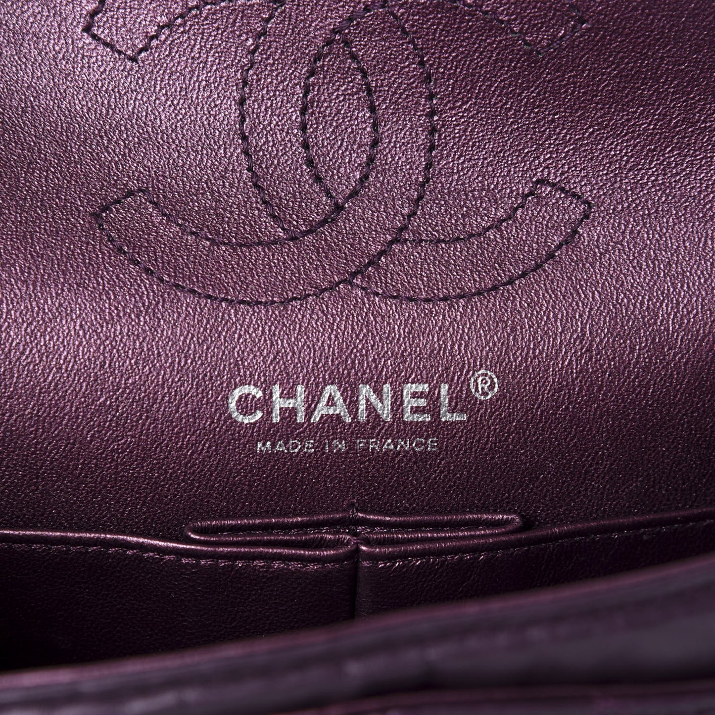 Aged Calfskin Quilted 2.55 Reissue 224 Flap Purple