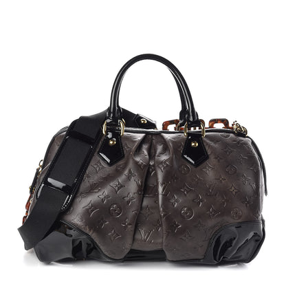 Louis Vuitton Cuir Patent Embossed Monogram Stephen Bag Grey 1 of 9