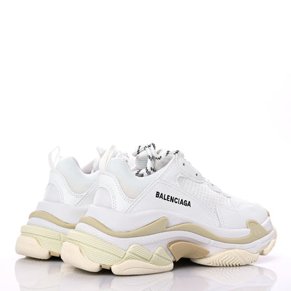 Balenciaga Fabric Mesh Womens Triple S Sneakers 39 White 4 of 10
