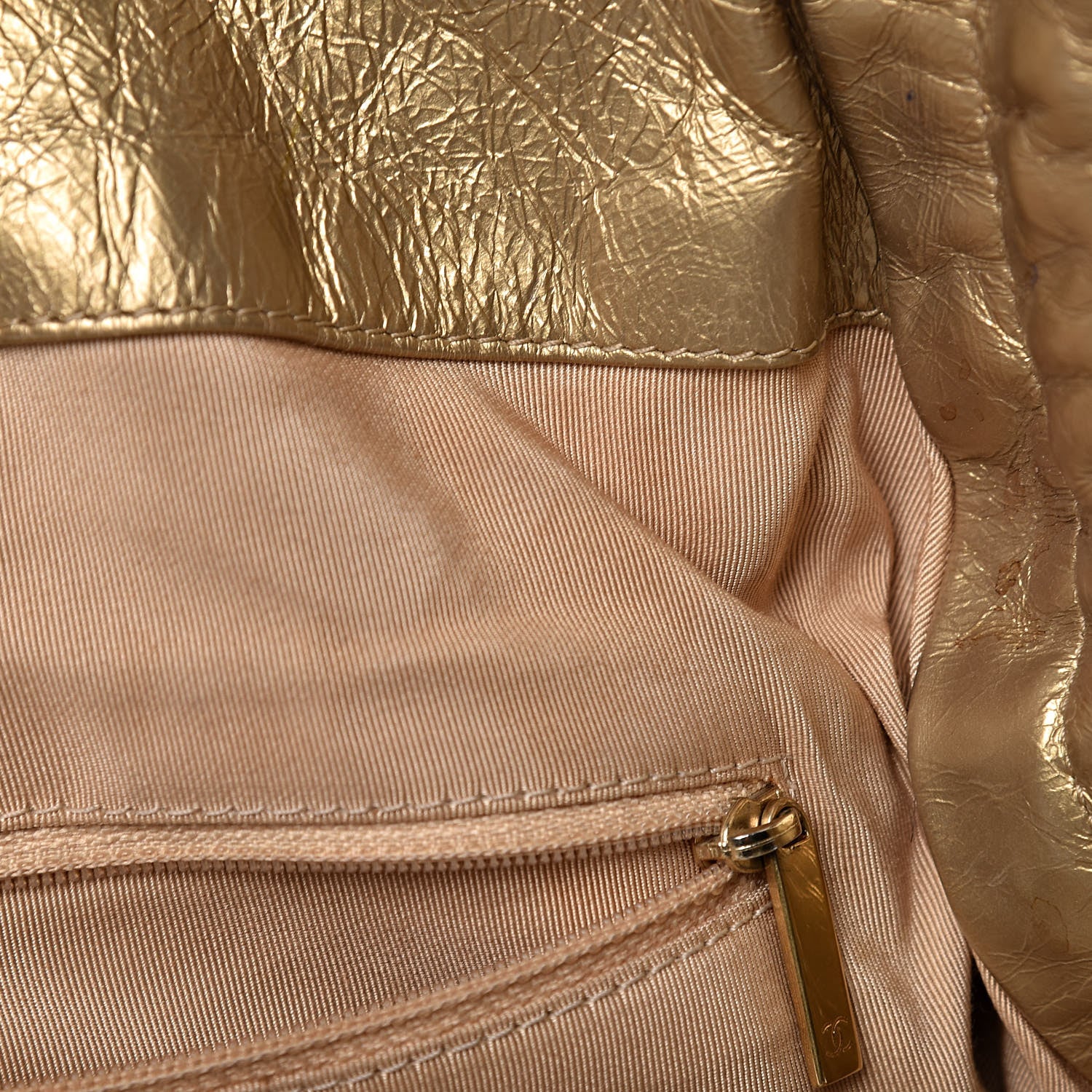 Chanel Calfskin Embroidered Ca D’Oro Tote Gold 9 of 14