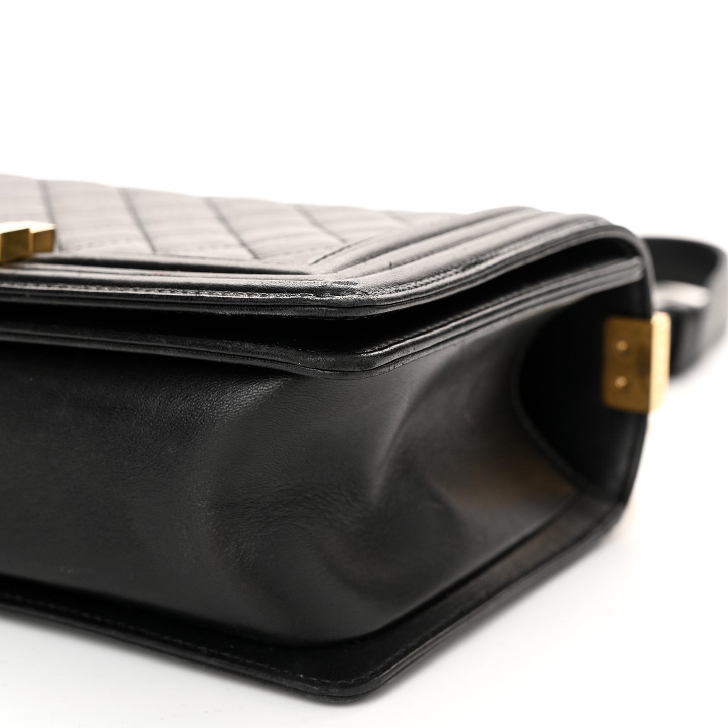 Lambskin Quilted Medium Boy Flap Black