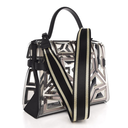 Delvaux Vinyl Gladiator Tempete Satchel Antique Silver Gold 3 of 6
