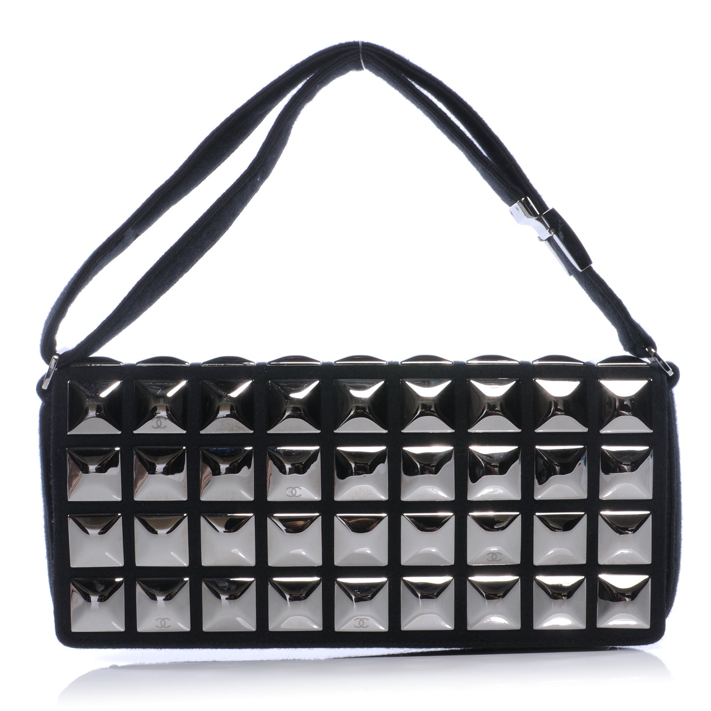 Jersey CC Pyramid Stud Flap Black