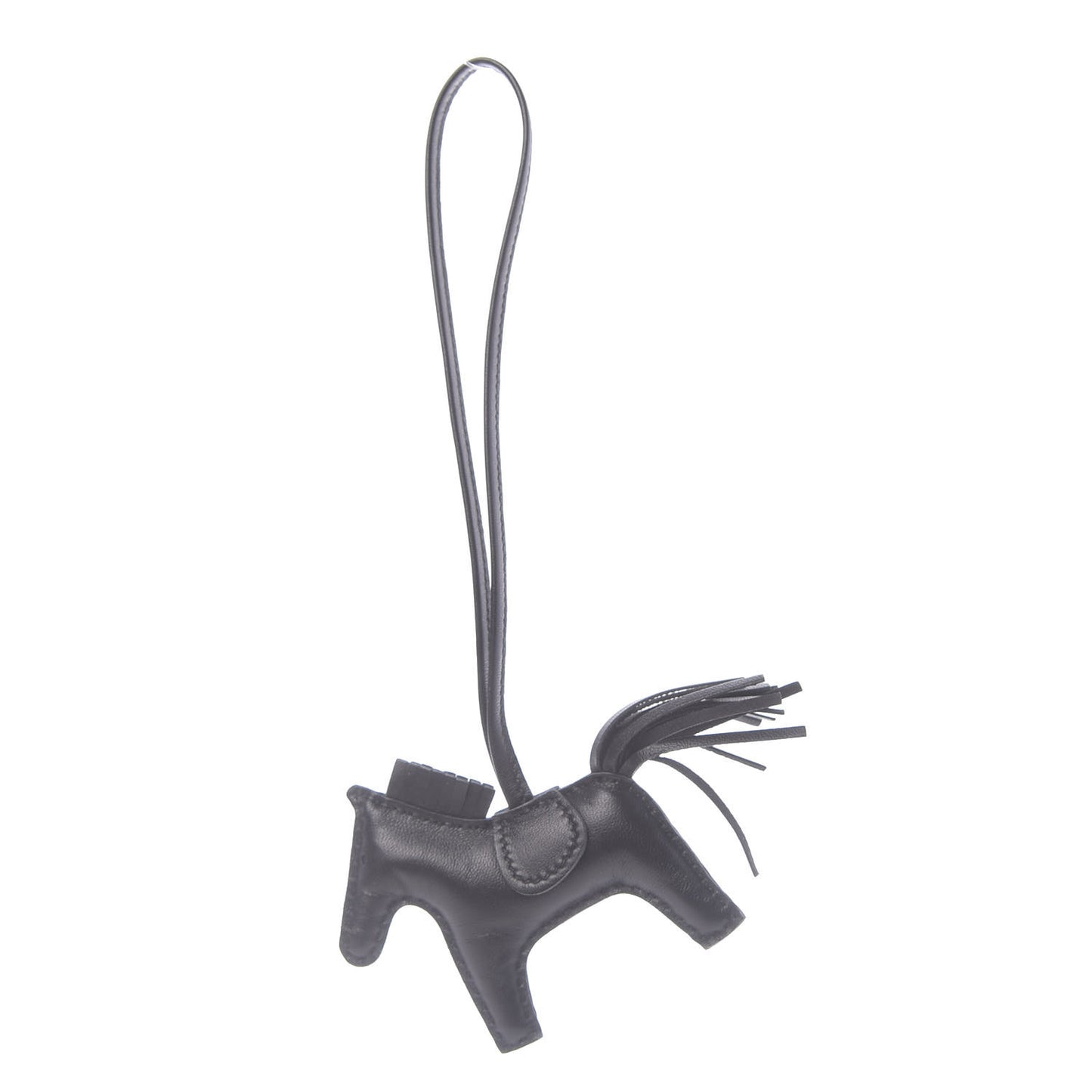Milo Lambskin Grigri Rodeo Horse Bag Charm PM So Black