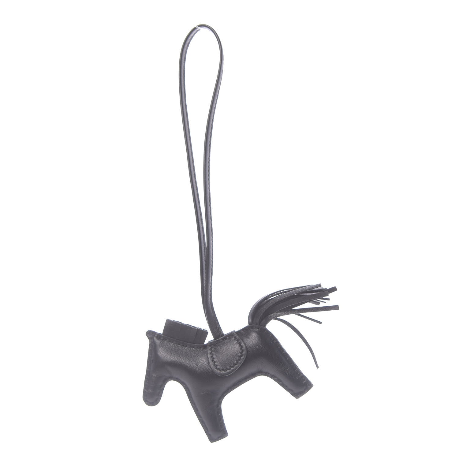 Hermes Milo Lambskin Grigri Rodeo Horse Bag Charm PM So Black 1 of 5