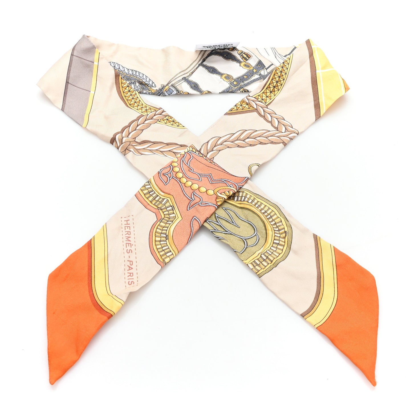 Silk Grand Apparat Twilly Beige Orange Jaune
