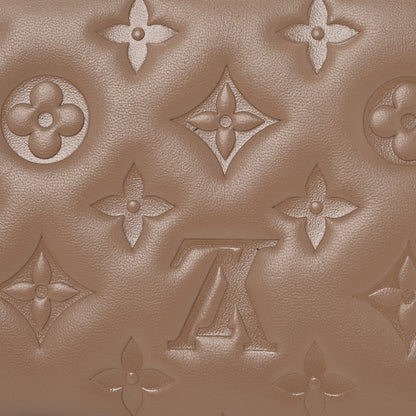 Louis Vuitton Lambskin Embossed Monogram Coussin Zippy Wallet Taupe 9 of 9
