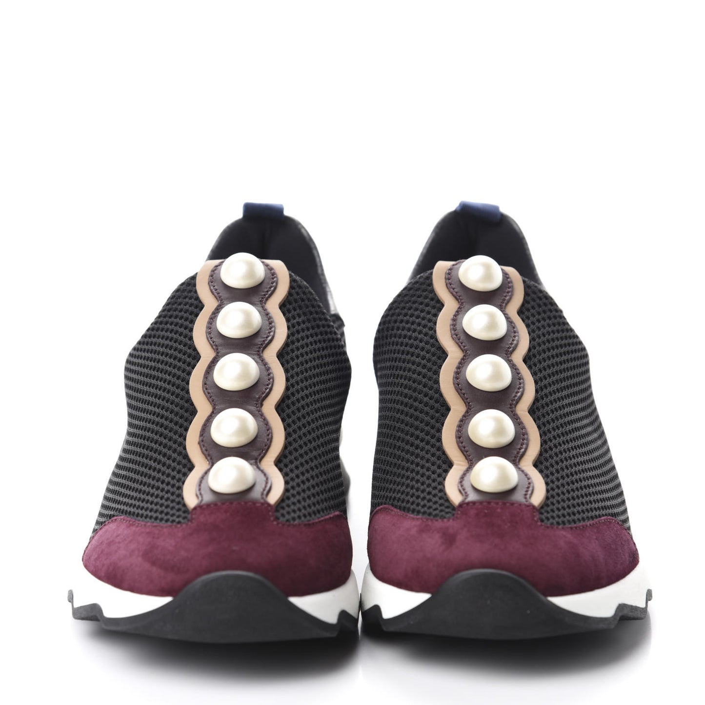 Neoprene Lizard Embellished Pearl Technical Sneakers 36.5 Black Amarone Asfalto