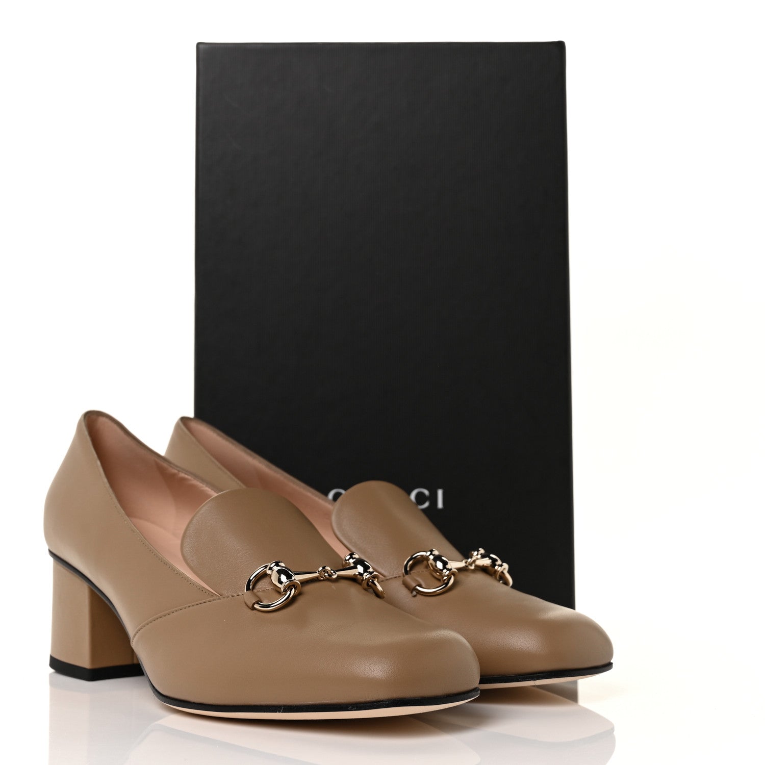 Gucci Calfskin Horsebit Loafer Pumps 39.5 Bright Camel 9 of 9