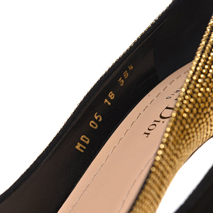 Christian Dior Calfskin Studded Pumps 38.5 Black Gold 7 of 11