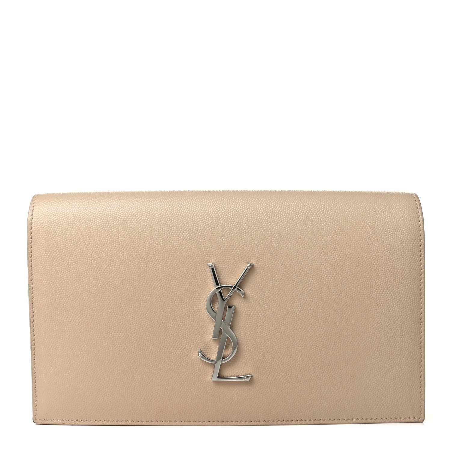 Saint Laurent Grain De Poudre Classic Kate Monogram Clutch Nude Powder 1 of 7