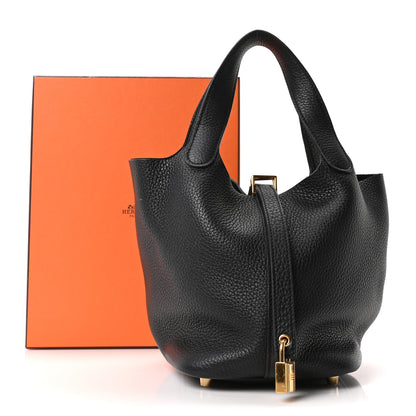 Hermes Taurillon Clemence Picotin Lock 18 PM Black Black 21 of 21