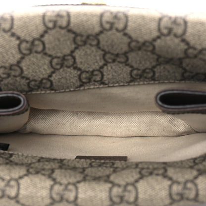 Gucci GG Supreme Monogram Web Small Neo Vintage Double Flap Messenger Bag Beige New Acero 5 of 12