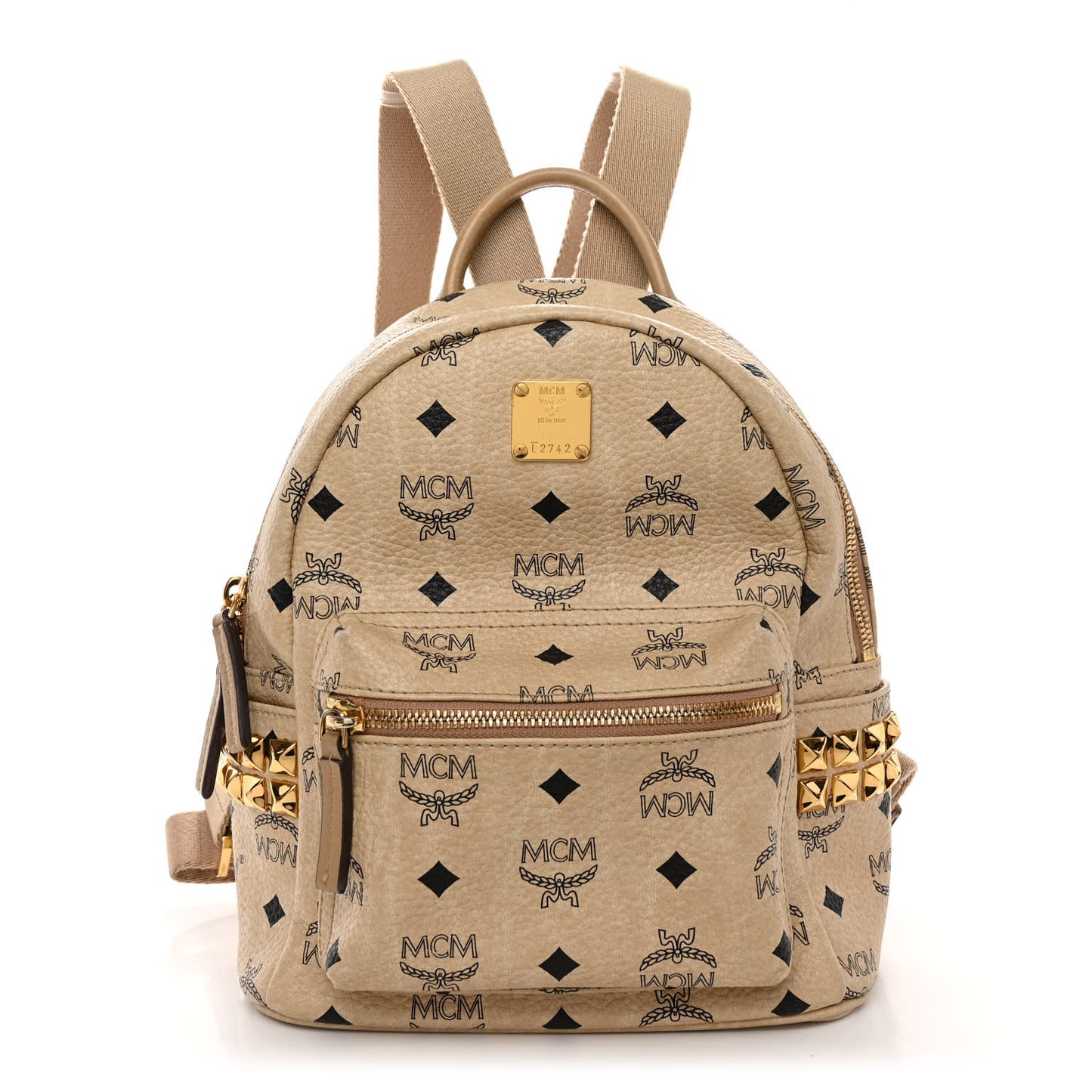 Visetos Side Stud Mini Stark Backpack Beige