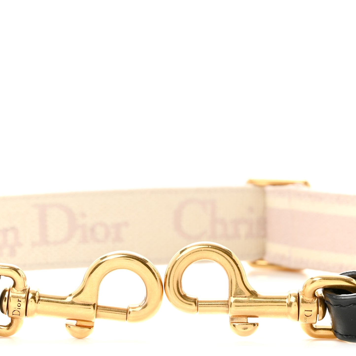 Canvas Embroidered Shoulder Strap Pink Beige