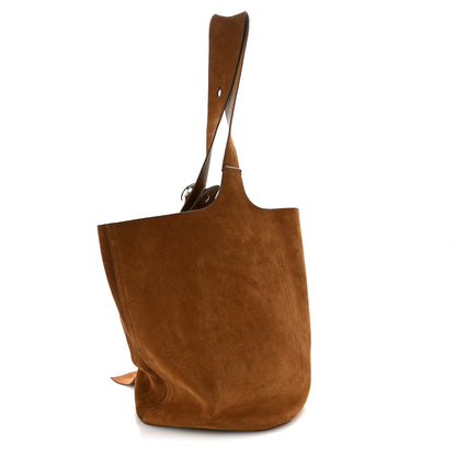 Loewe Suede Calfskin Medium Pebble Bucket Bag Tobacco 3 of 11