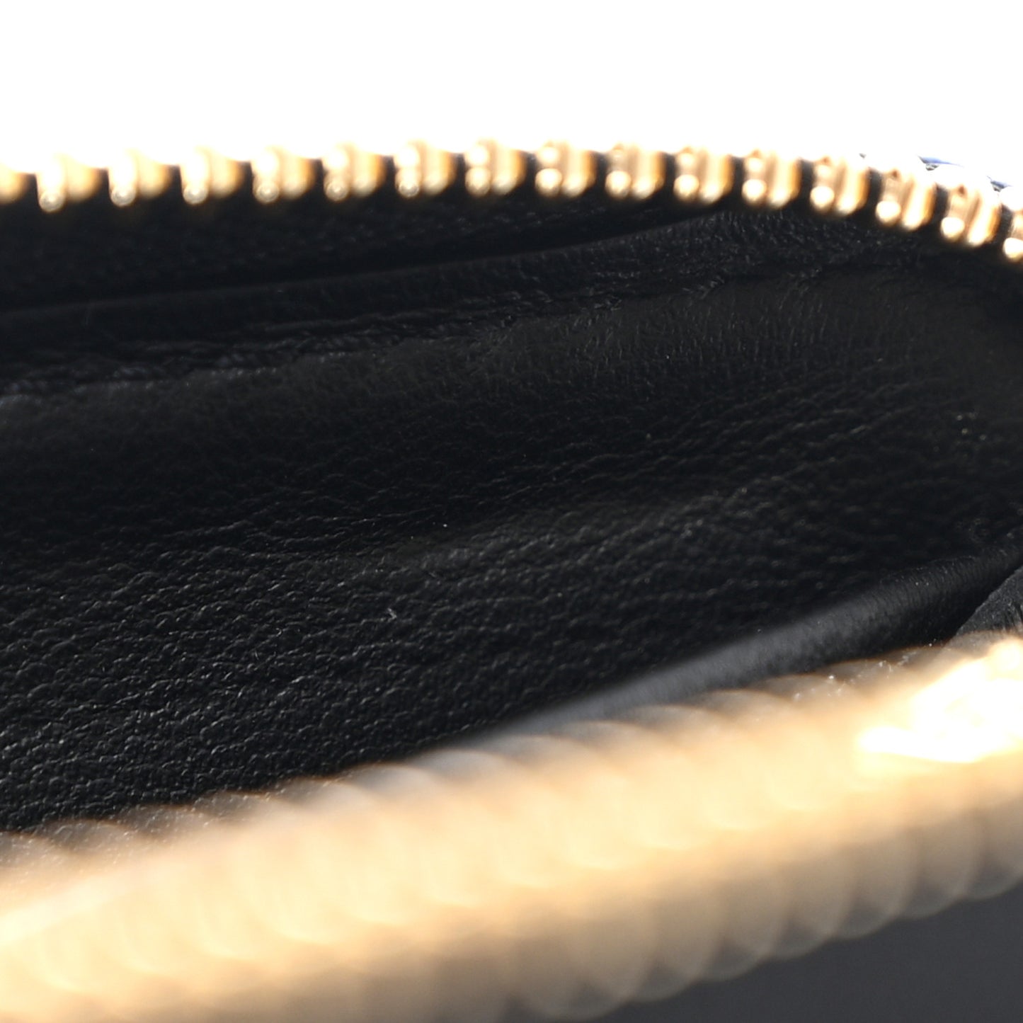 Lambskin Embossed Monogram Coussin Zippy Wallet Black