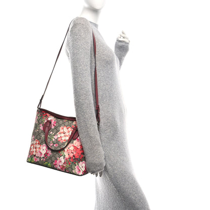 Gucci GG Supreme Monogram Blooms Linea A Foldover Tote Beige Multicolor Dry Rose 2 of 12
